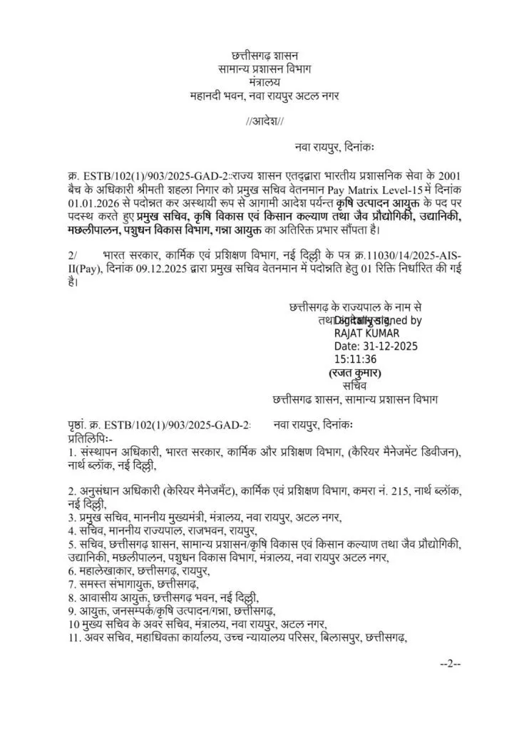 CG IAS Promotion 2025