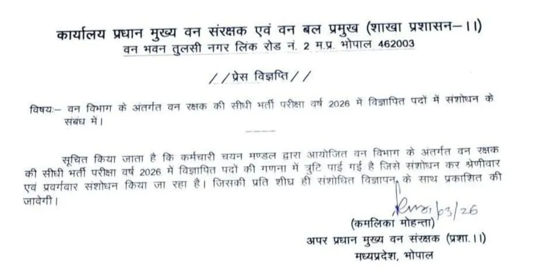 MP Forest Guard Bharti 2026 SC category reservation controversy Advertisement cancel esb