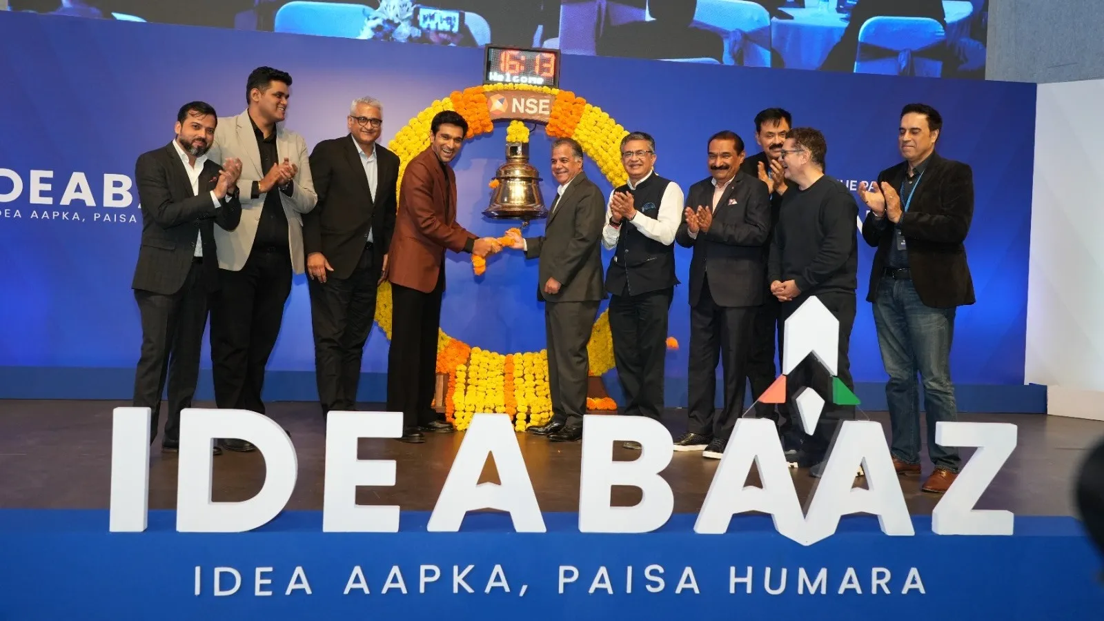 Raj Nayak, NSE MD & CEO Ashish Chauhan and others at the launch of Ideabaaz on Monday, Sept 29, 2025.