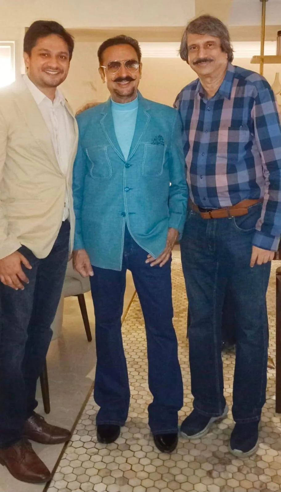 First Copy director Farhan Zamma with Gulshan Grover and Chaitanya Padukone