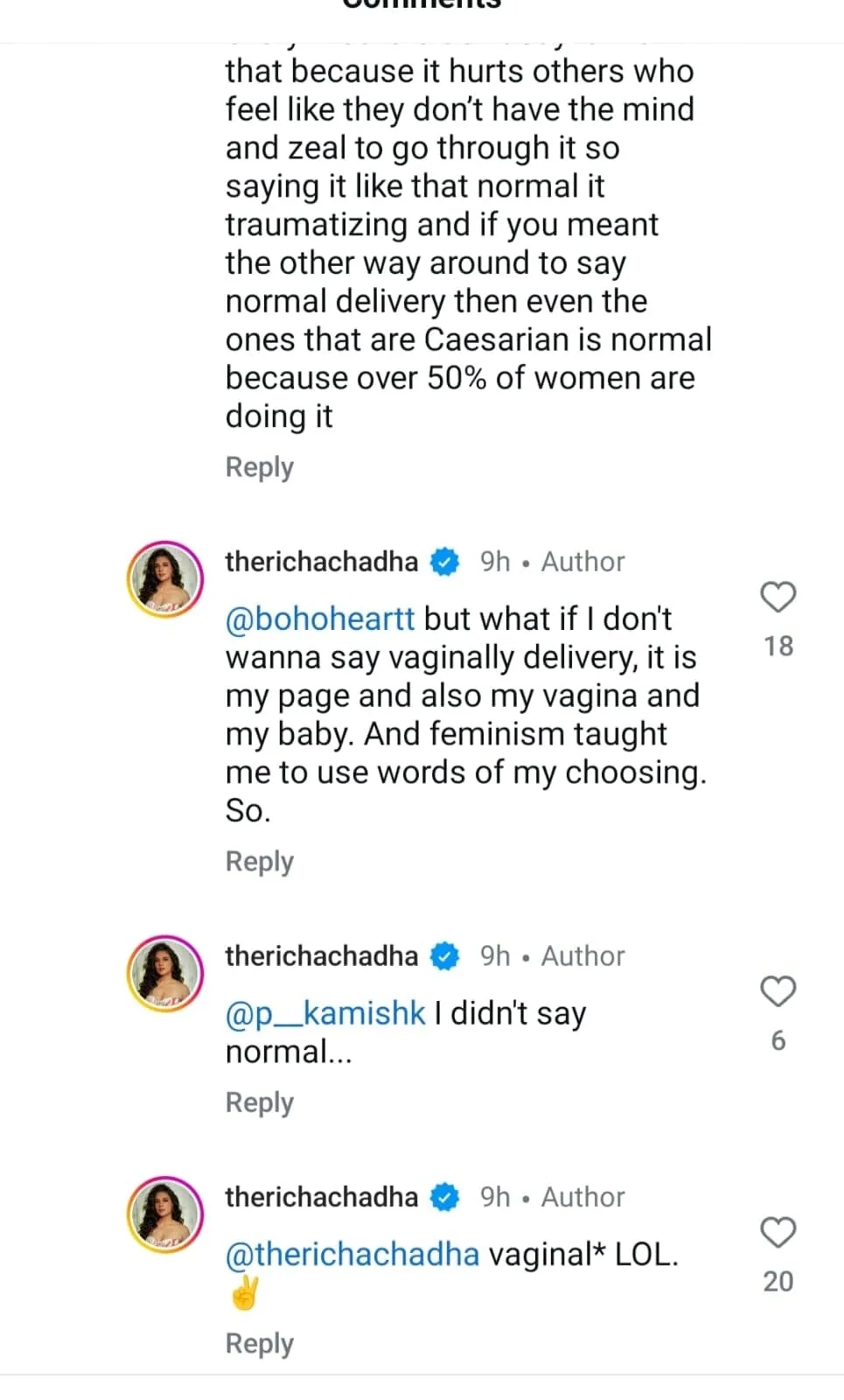 Richa chadha instagram post