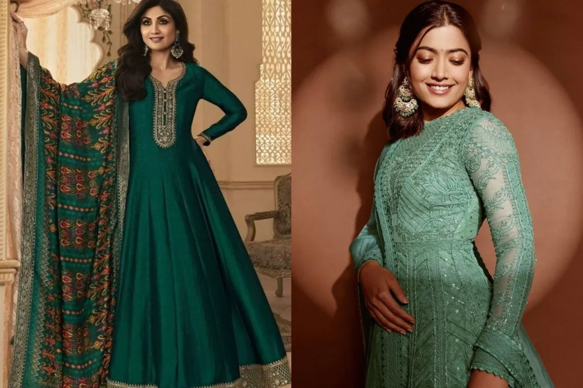 Shilpa Shetty and Rashmika Mandanna in Green Hariyali Teej 2025
