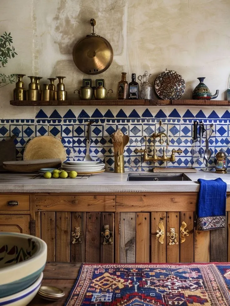 27 Boho Kitchens With Moroccan Wall Tiles
