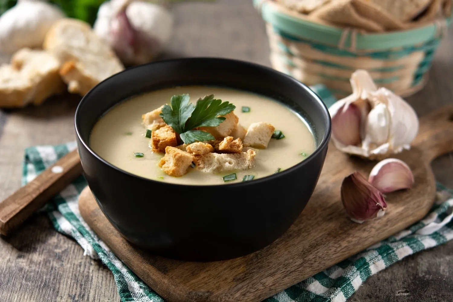 garlic-soup-topped-with-croutons-bowl-wooden-table (1)