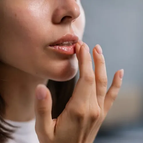 Applying Lip Balm
