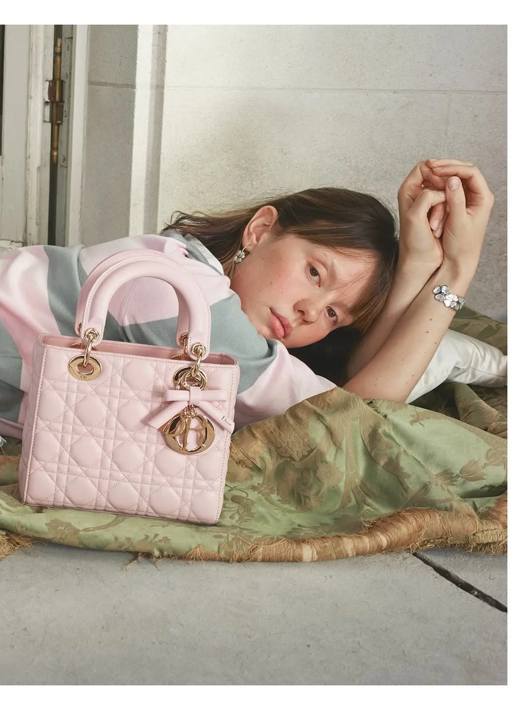 Mia Goth in the Lady Dior campaign by Jonathan Anderson Photographed at the Pavillon de Musique