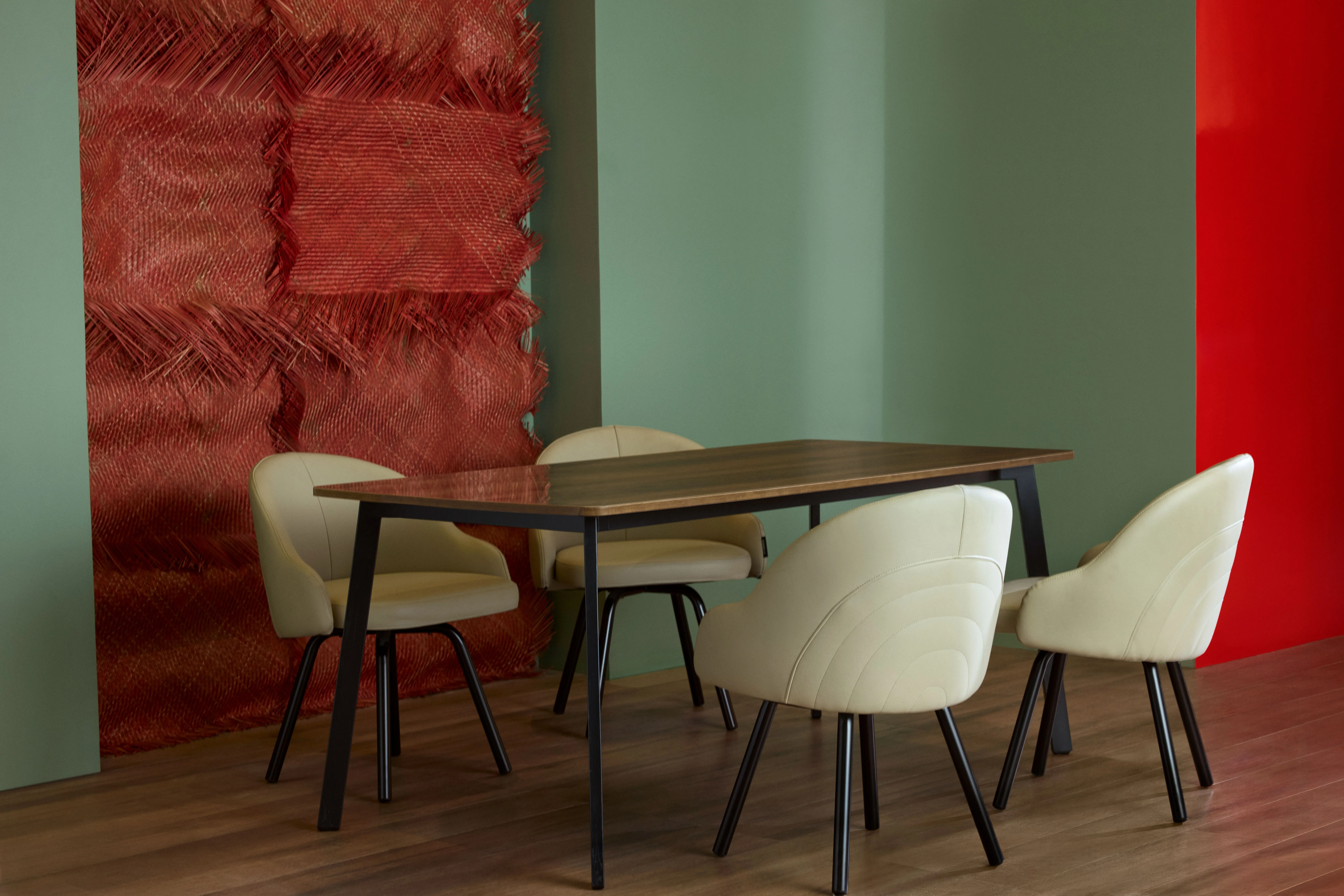The Breathe Section- Upmods Aclectic Dining Table & Wall Art from Cane Concept
