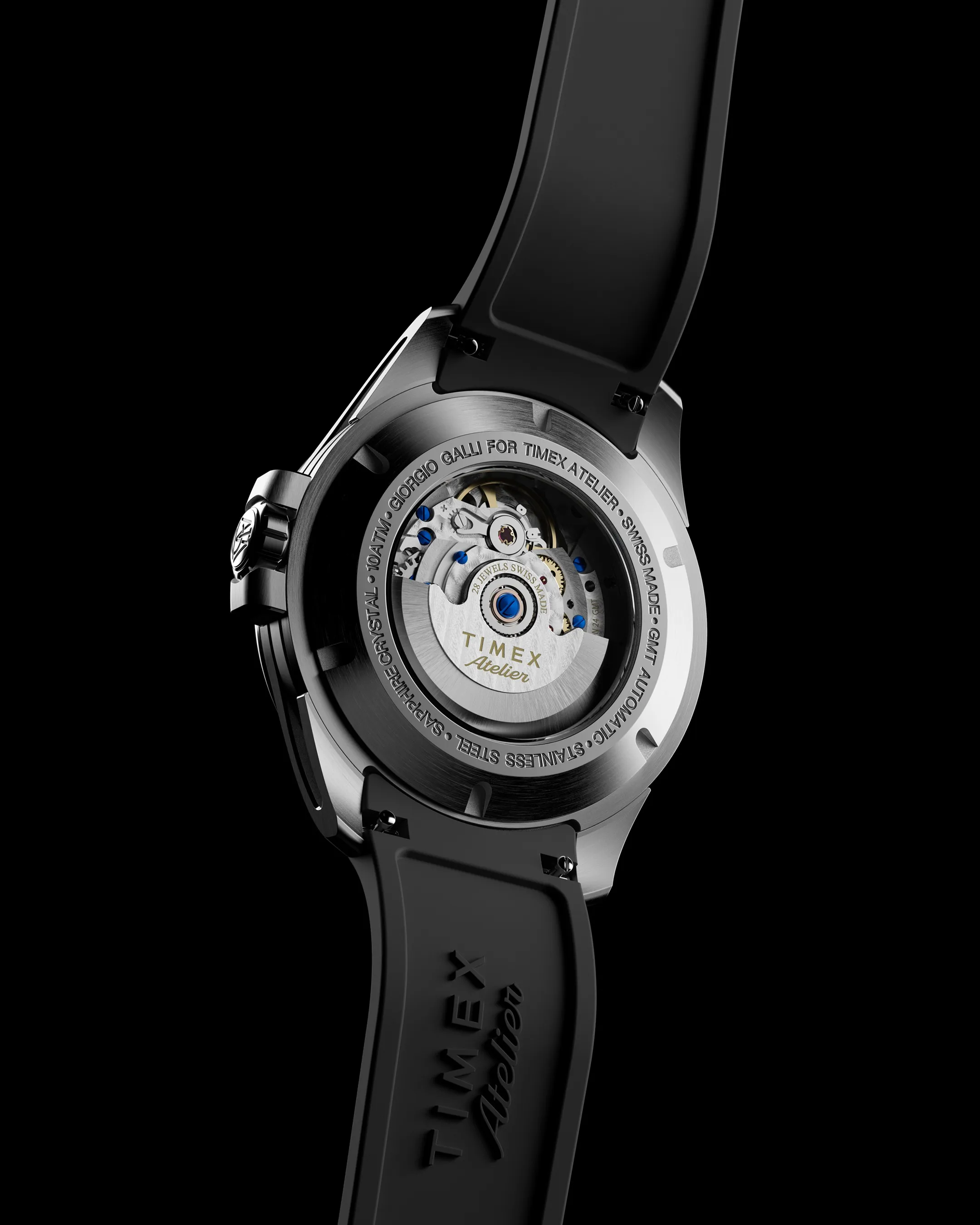 Timex Atelier GMT24 M1a Automatic GMT 40mm Synthetic Rubber Strap 2