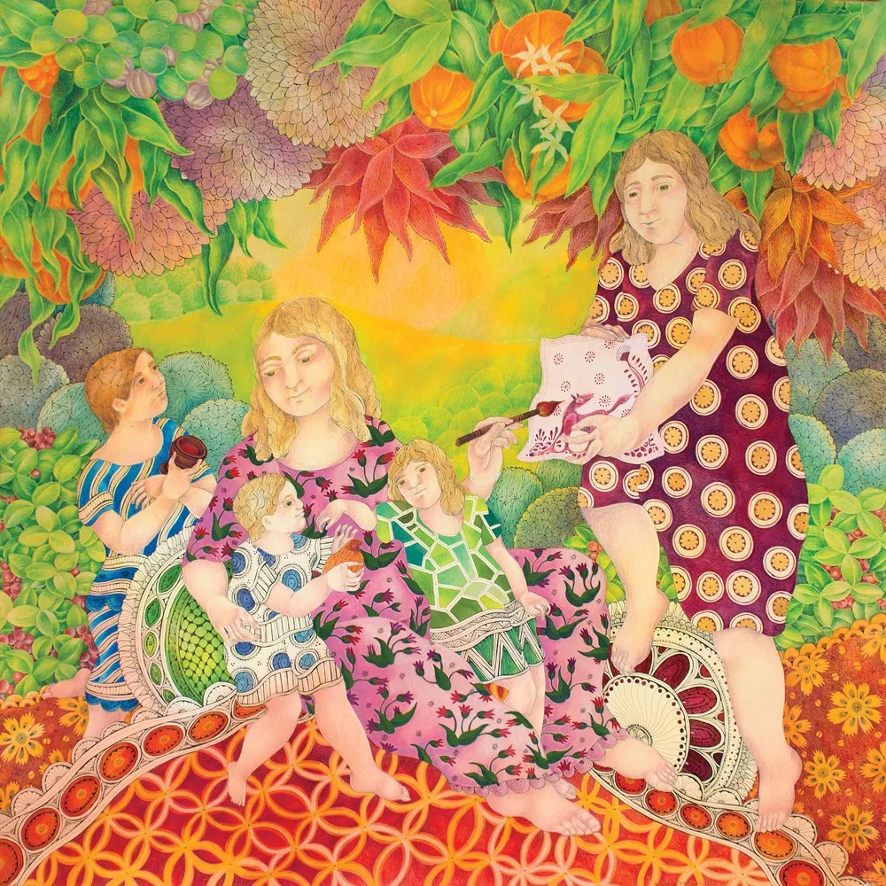 Maya-Burman-The-Red-Fox-watercolour-pen-ink-on-paper-31-x-31-2024