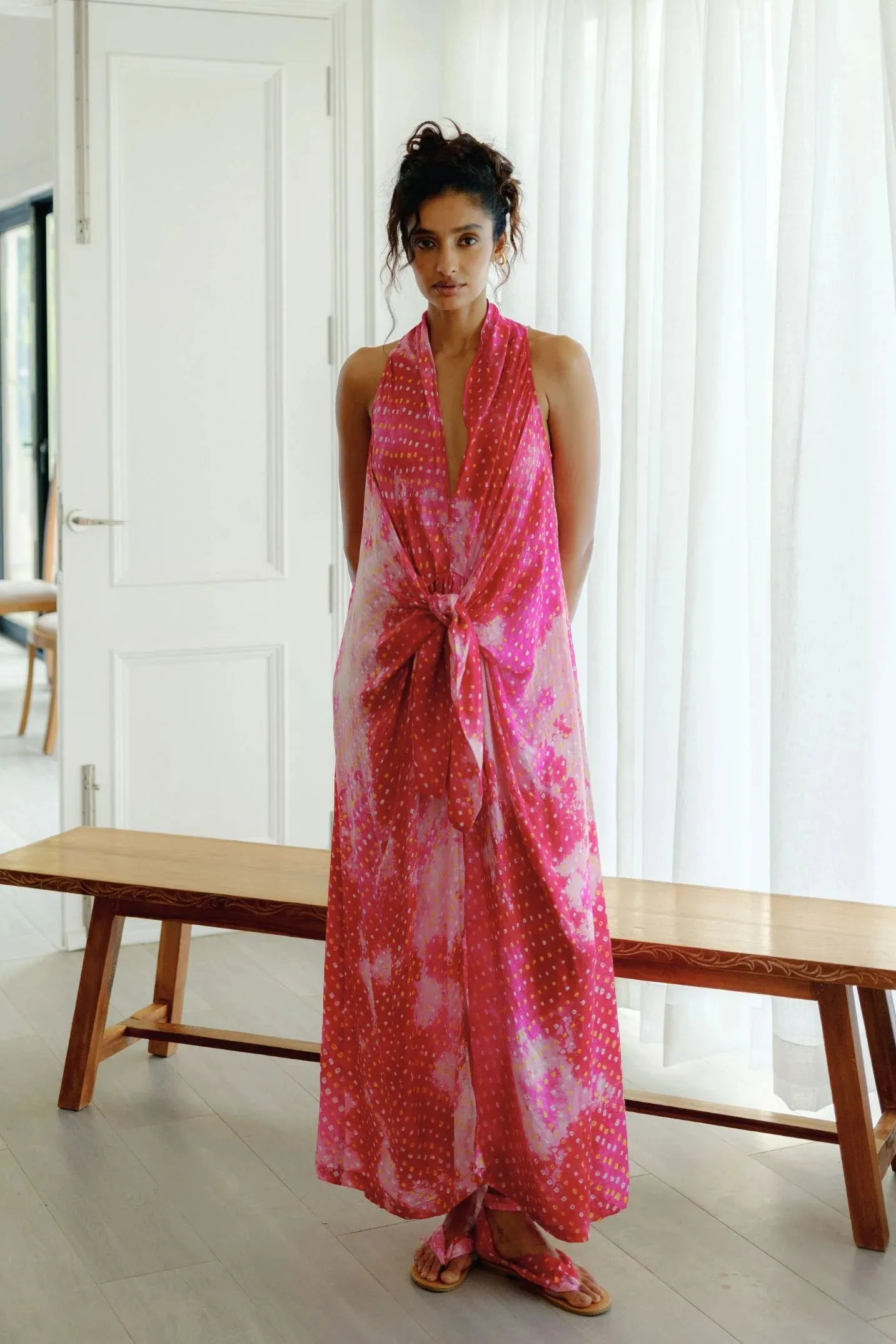 Antara Silk Bandhani Dress from ituvana (Lila Vana)