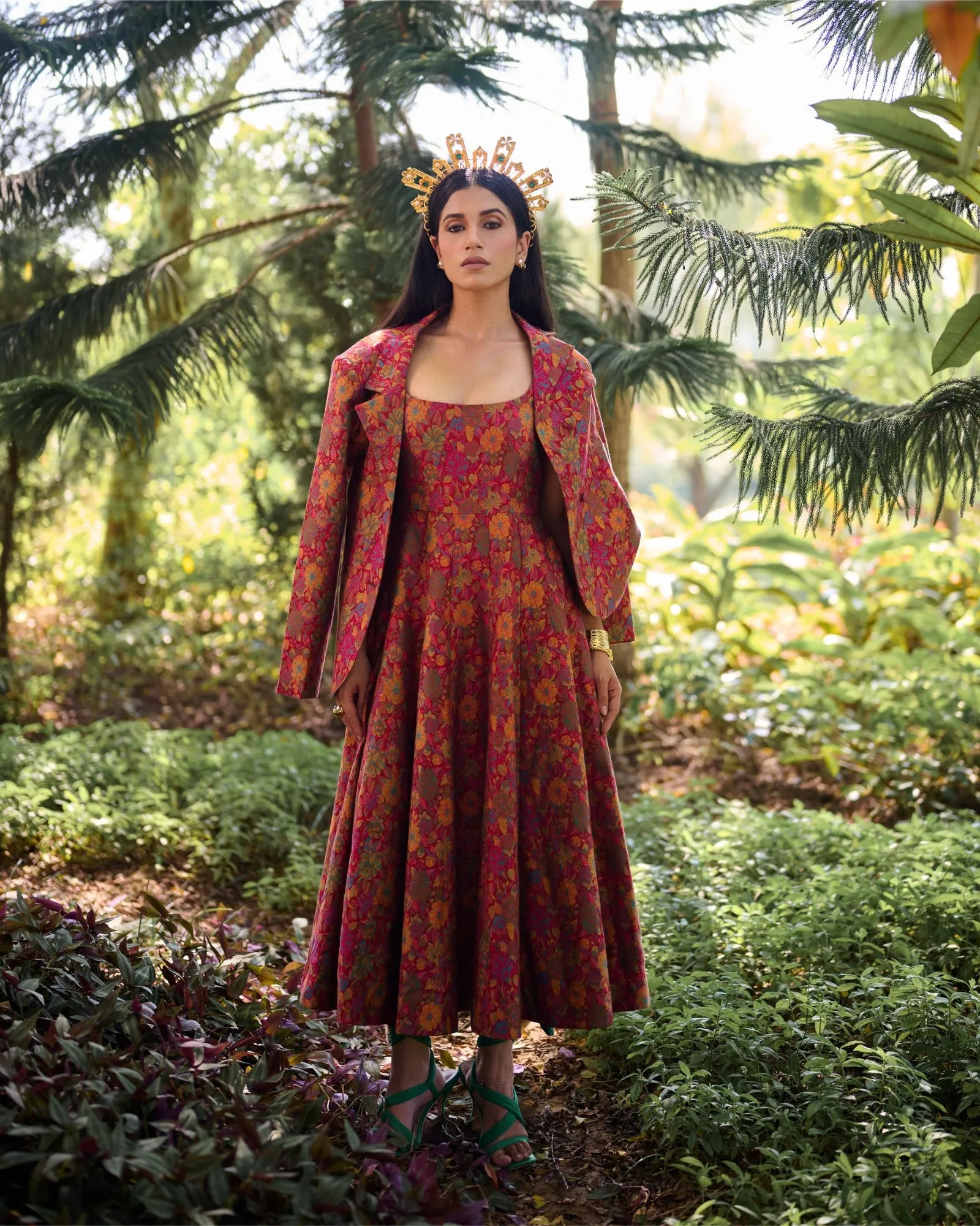 La Rouge Lumiere Dress With Blazer Set