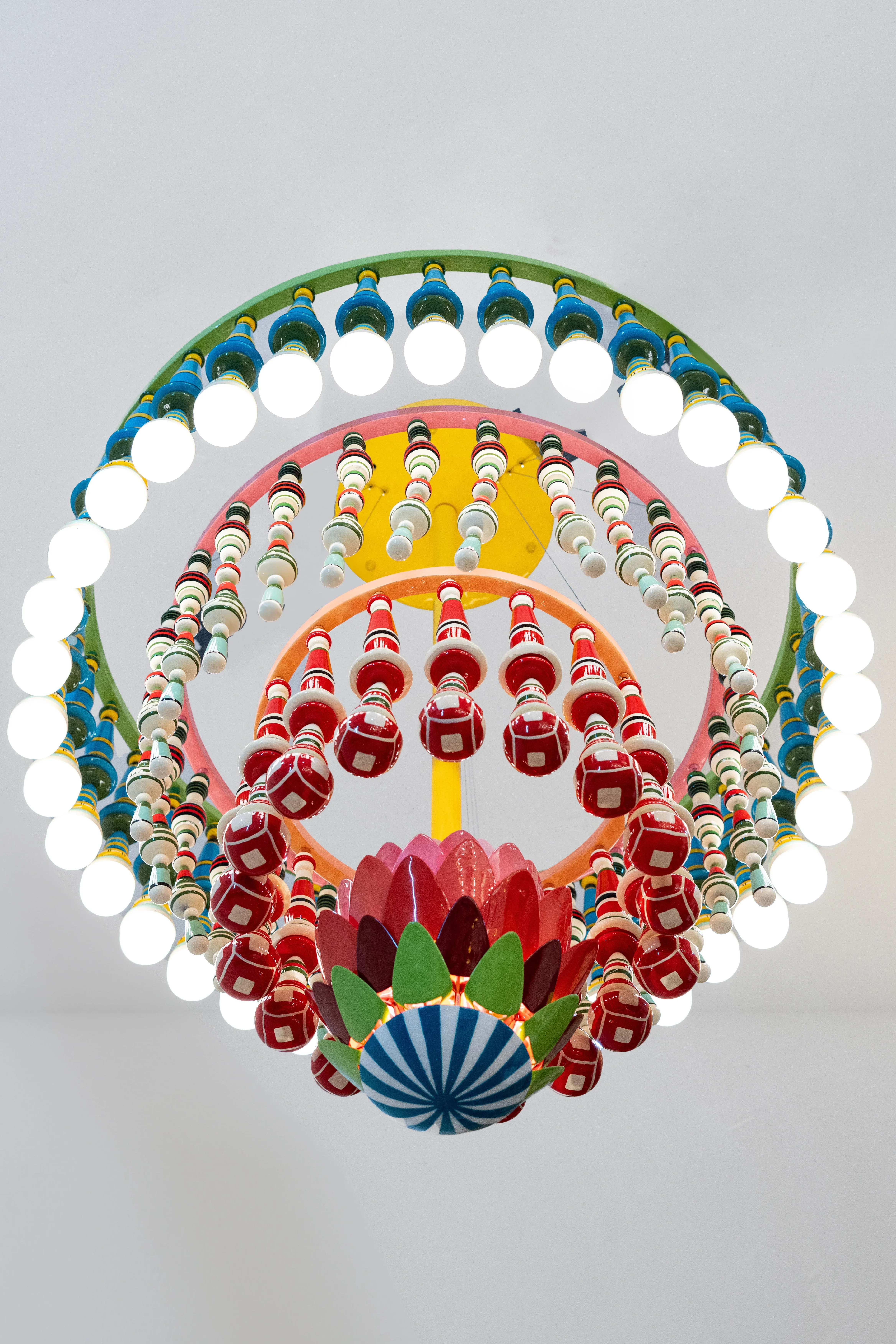 DHRUV-AGARWAL-Bloom-2020-Channaptna-toys-made-of-soft-ivory-wood-wax-lacquer-rings-pipe-stainless-steel-Meena-enamel-LED-glass-O914-x-1066-cm-Limited-edition-of-5-unique-pieces