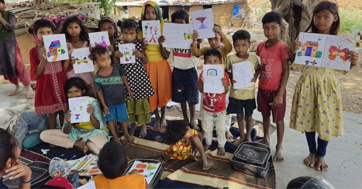 The ‘Akshar Learning Centres’ are on-site education hubs in brick kilns of Bihar that target children’s foundational literacy
