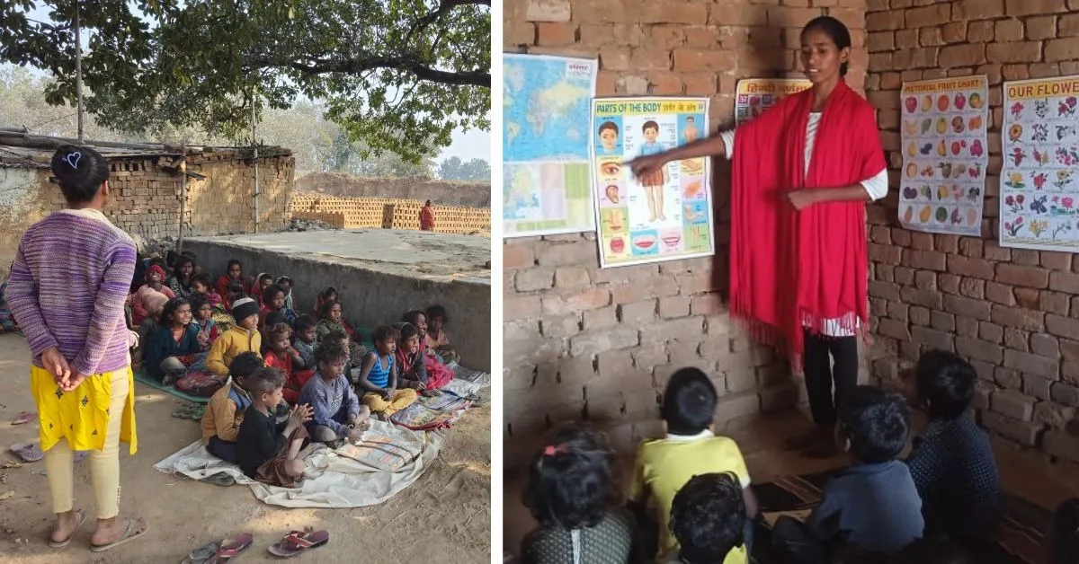 Local youth from the brick kiln panchayats are recruited and trained to become  educators and leaders