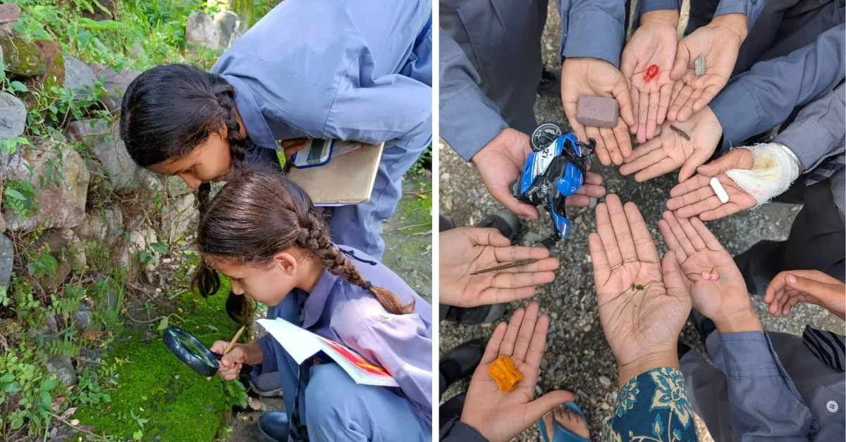 At Suraah, children learn by exploring the forests of Uttarakhand and examining different parts of nature