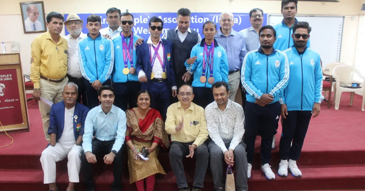 At the Blind People’s Association, Himanshi trained intensively with fellow visually challenged players before the Asian Para Games.