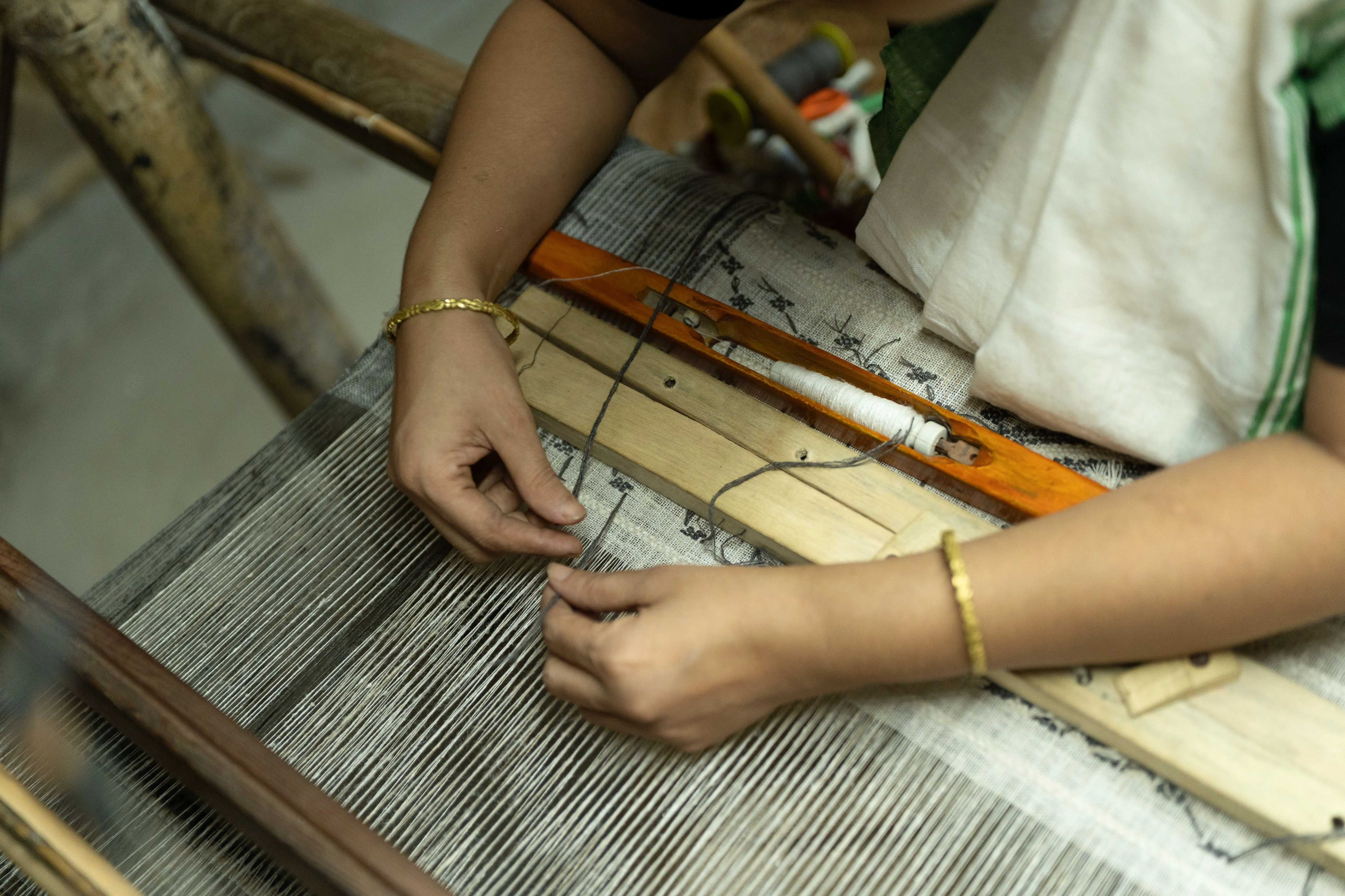 Indigenous Eri silk looms at the Studio