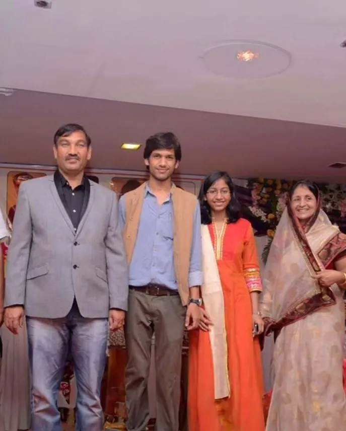 Saurabh Bothra with his parents and sister
