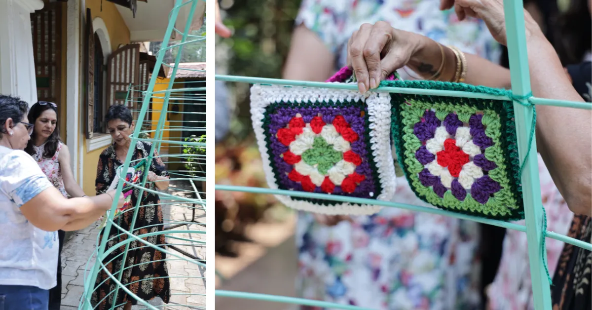 A civil engineer donated the metal frame that holds the tree upright.