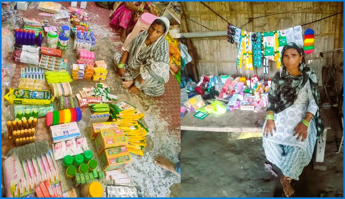 One of the women setup a small home shop while caring for her bedridden husband — earning with dignity and feeding her children.