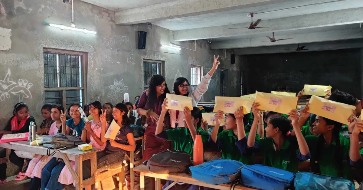 Girls attending the sessions learn about safe menstrual practices, hygiene, and when to seek medical help.