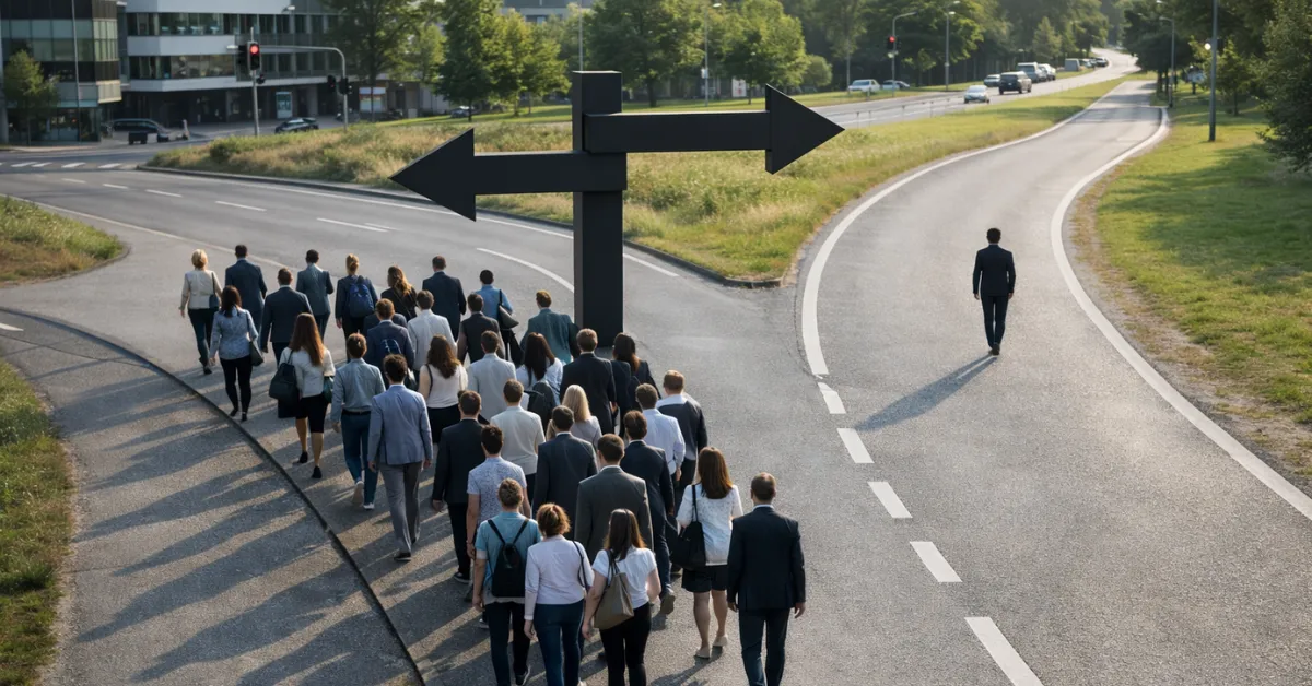 A single calm objection can interrupt crowd momentum and force people to reconsider their behaviour. (AI-generated image)