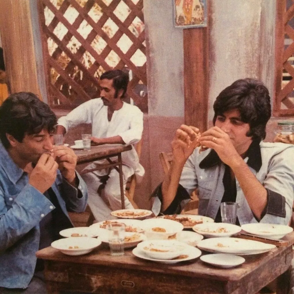 Two men sit at a restaurant-bar after finishing a meal, to depict how MUBI India indie films have also focussed on the modern concept of masculinity, which influences romantic films in India