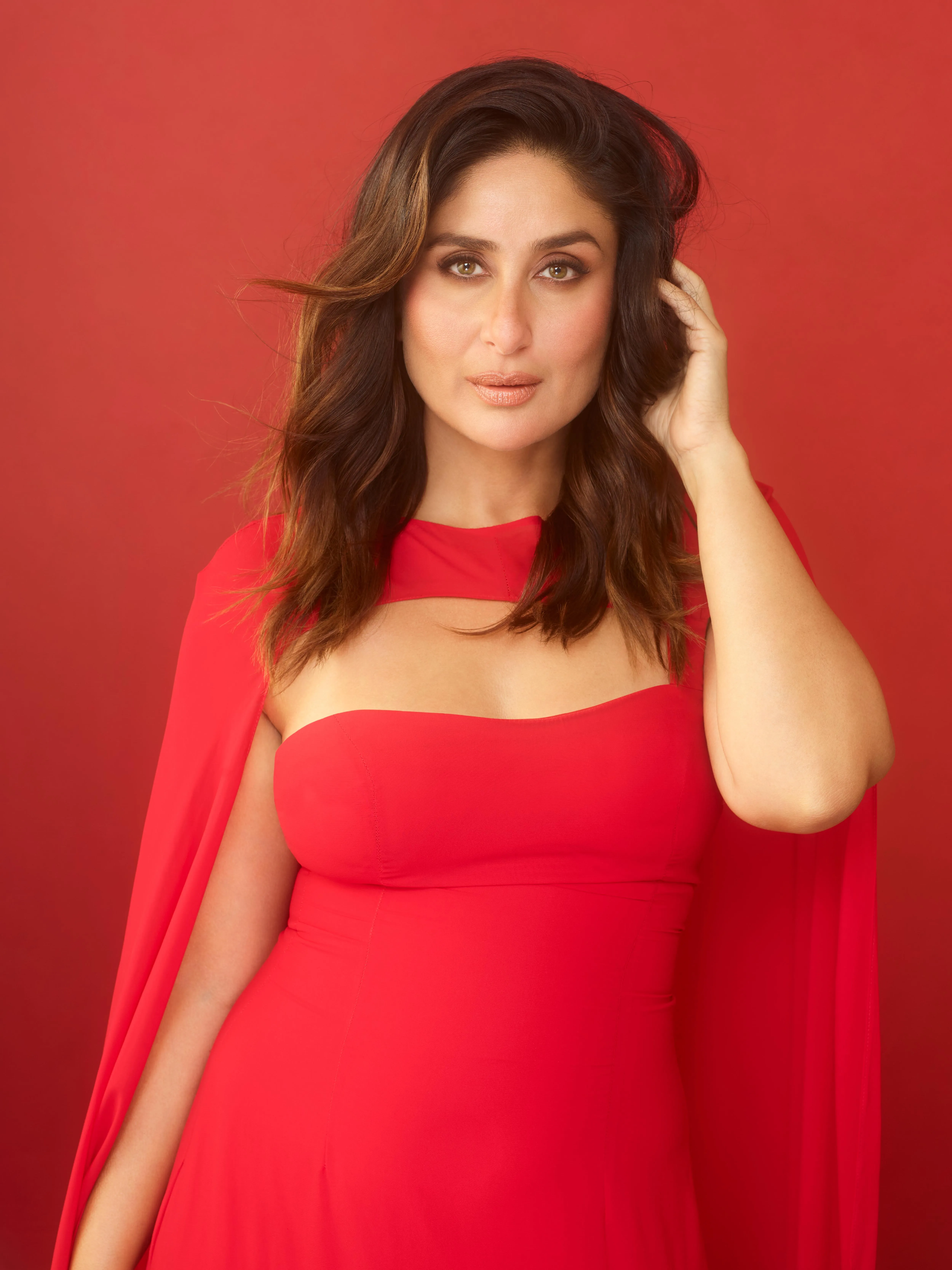 Kareena Kapoor Khan in a red gown from the Fable & Mane campaign, embodying authenticity, wellness, and modern Indian elegance.