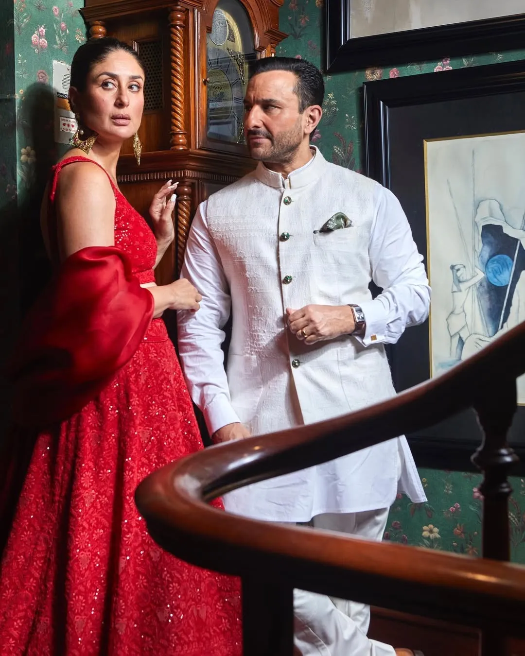 Kareena Kapoor Khan and Saif Ali Khan photographed together in formal wear, embodying enduring Bollywood royalty and modern partnership