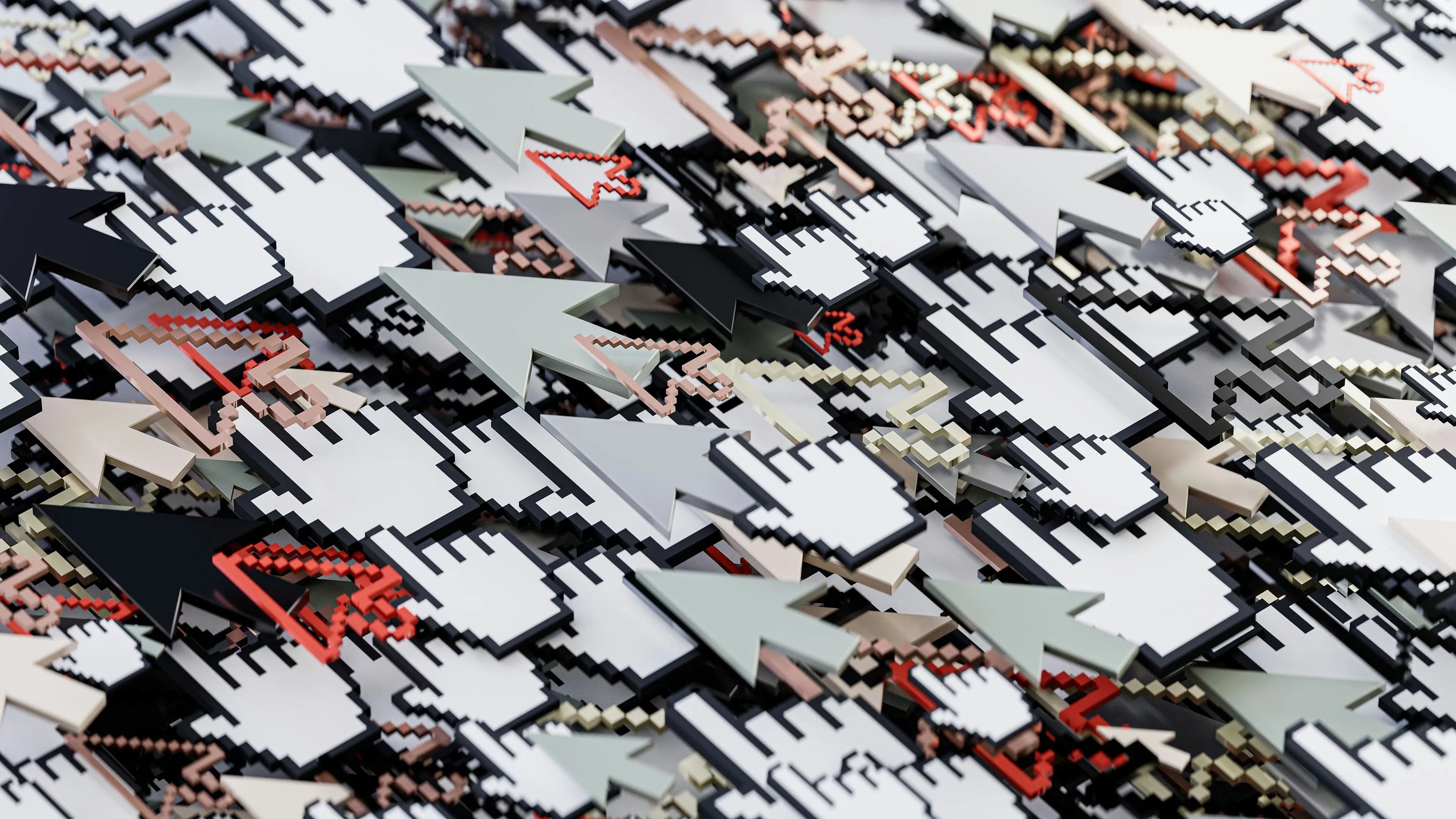 A picture of arrows and pointers on a screen to show the increase of rage baiting in marketing with people using anger as a marketing tool and the success of outrage psychology in clickbait vs rage baiting