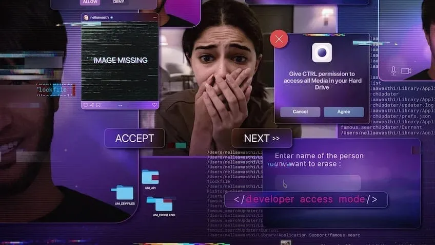 Ananya Panday in a tense moment from Netflix’s CTRL, exploring identity and visibility in the digital age