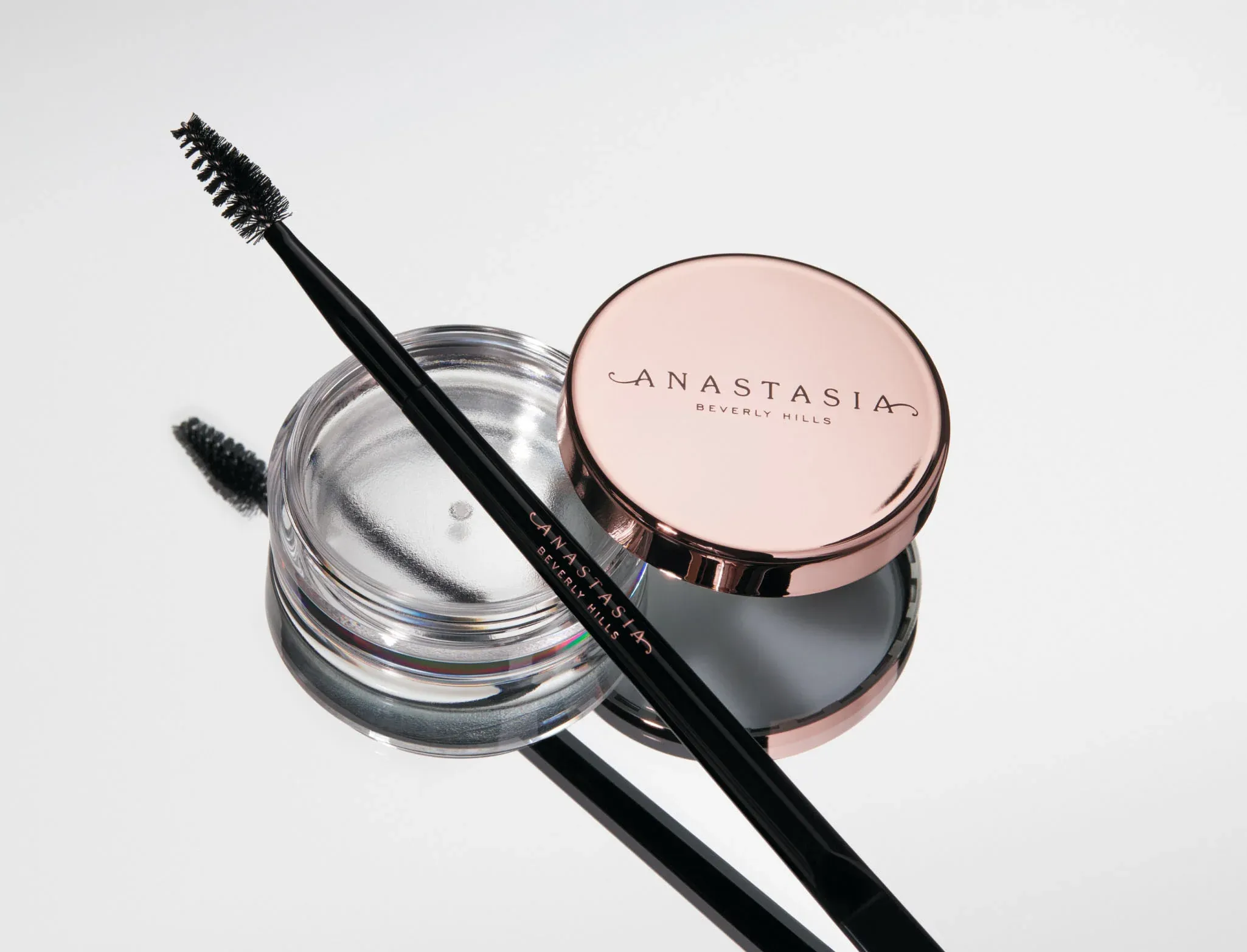 A brow freeze gel and spoolie from Anastasia Beverly Hills, perfect for every eyebrow grooming kit