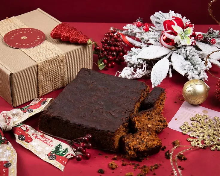 Traditional Kerala-style plum cake from Kallivayalil Bakes, made with rum-soaked fruits and nuts, one of the best Christmas cake options in India