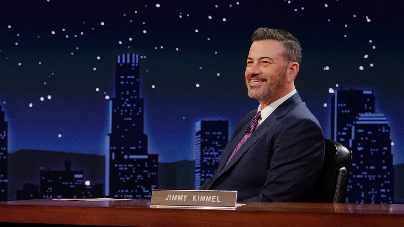 A still from Jimmy Kimmel, which doesn't have any corresponding talk shows in India, so podcasts in India are taking up with space given the increasing podcast culture India and podcast monetisation India