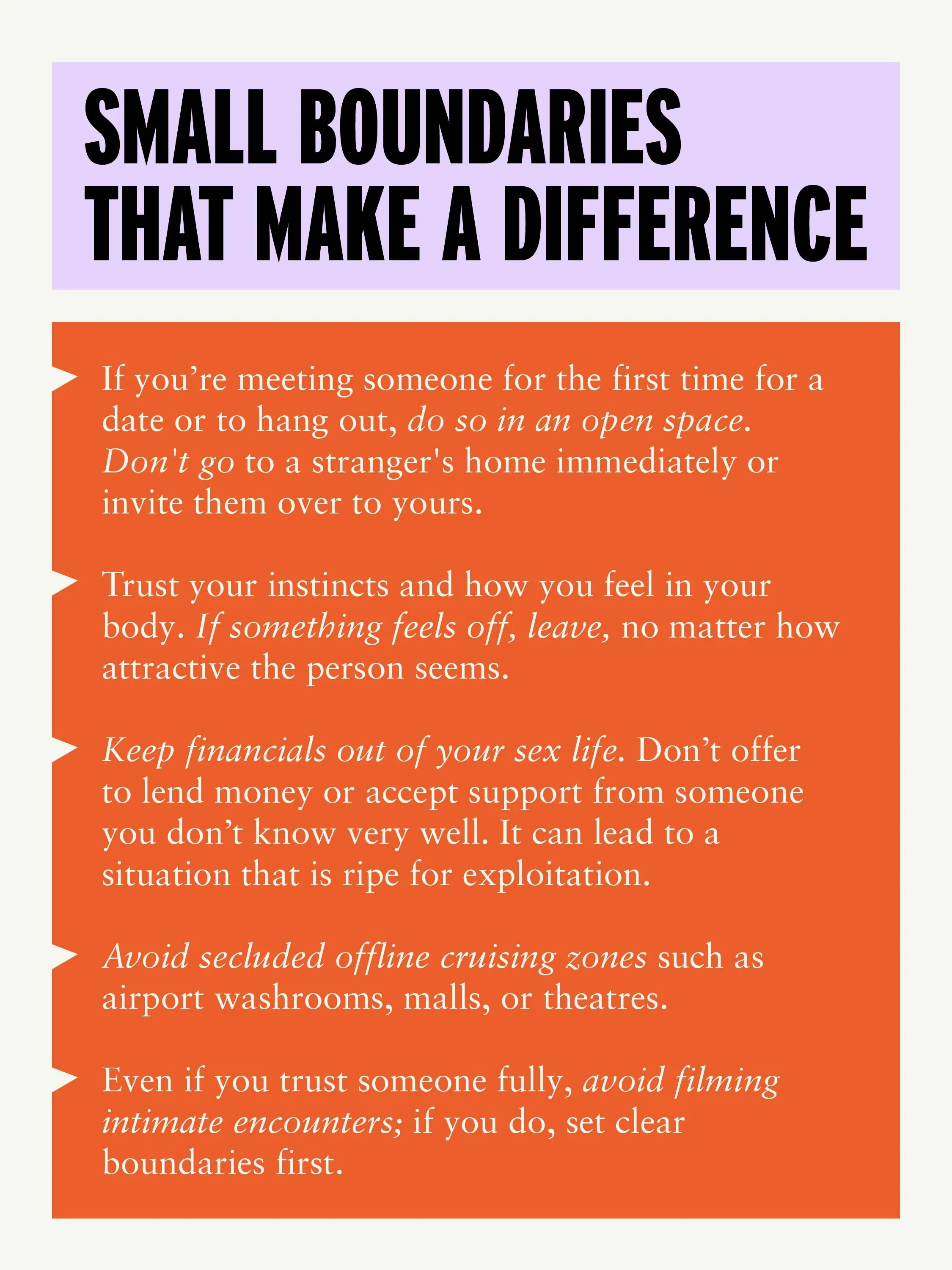 A picture of safety guidelines that show queer spaces in India are growing, acting as privacy in queer spaces