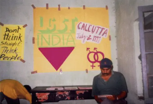 A picture from the 1999 Pride Parade in Kolkata which reported incidents of breach of queer safety in India and queer violence in India