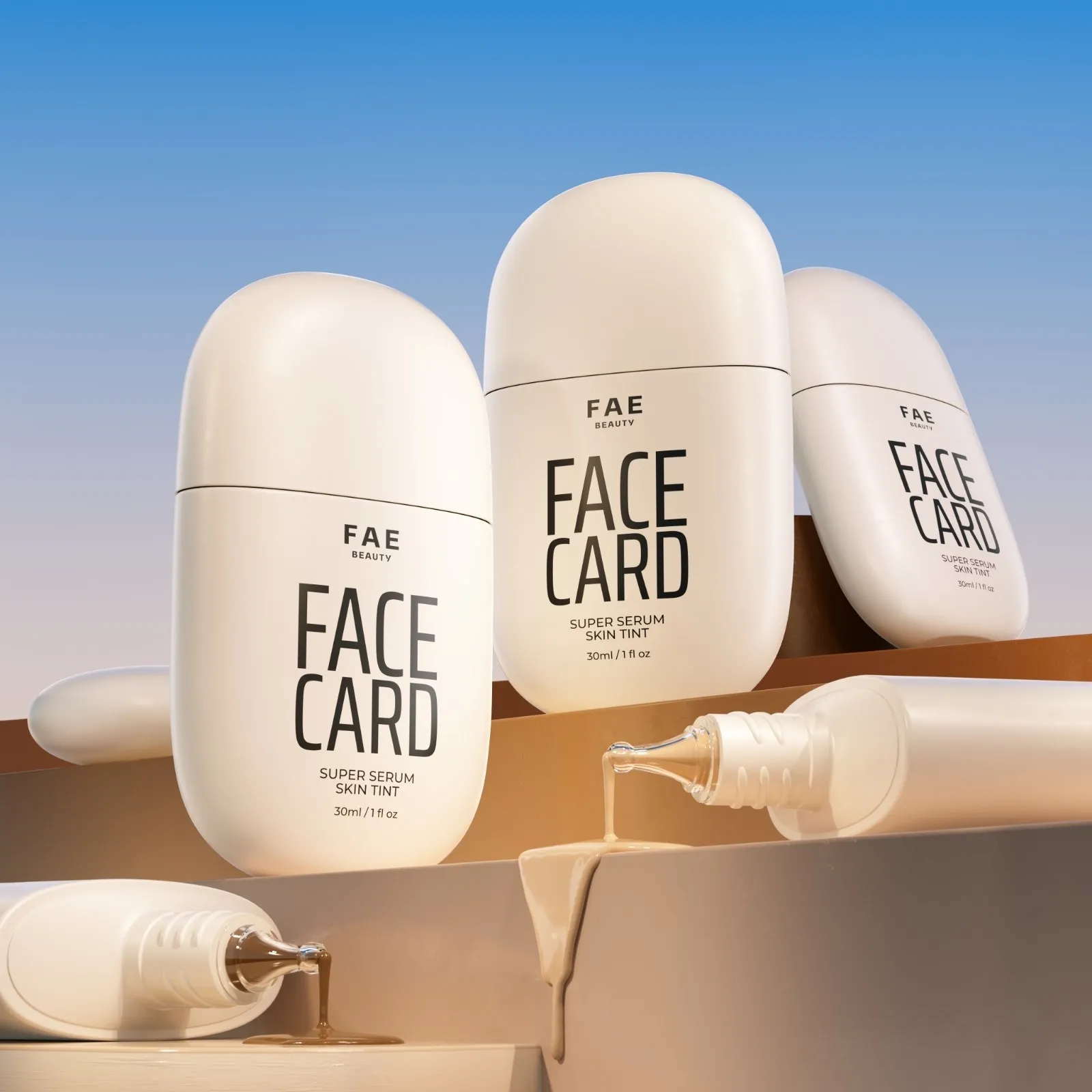 A bunch of skin tint tubes from FAE Beauty