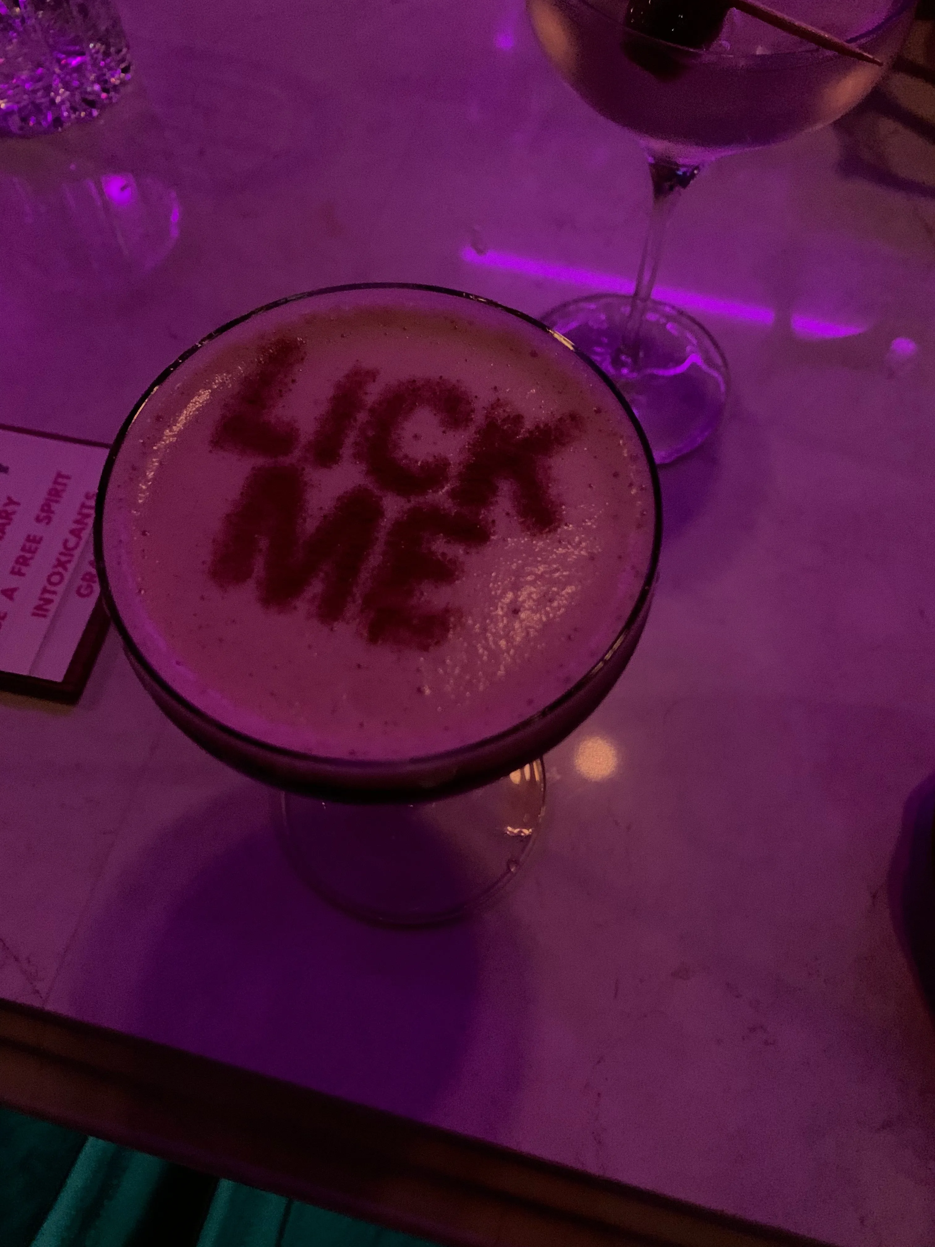A picture of a drink witha  pickup line on it to show how flirting in India and flirting culture in India has resulted in the lack of romance and blurred the line between consent and flirting