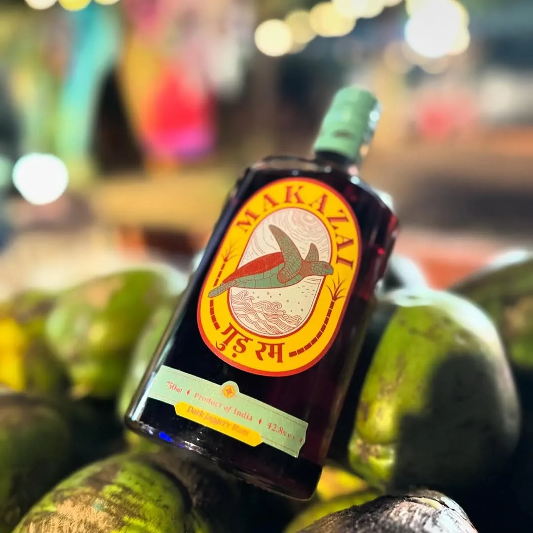Maka Zai dark jaggery rum crafted in Goa using Indian sugarcane