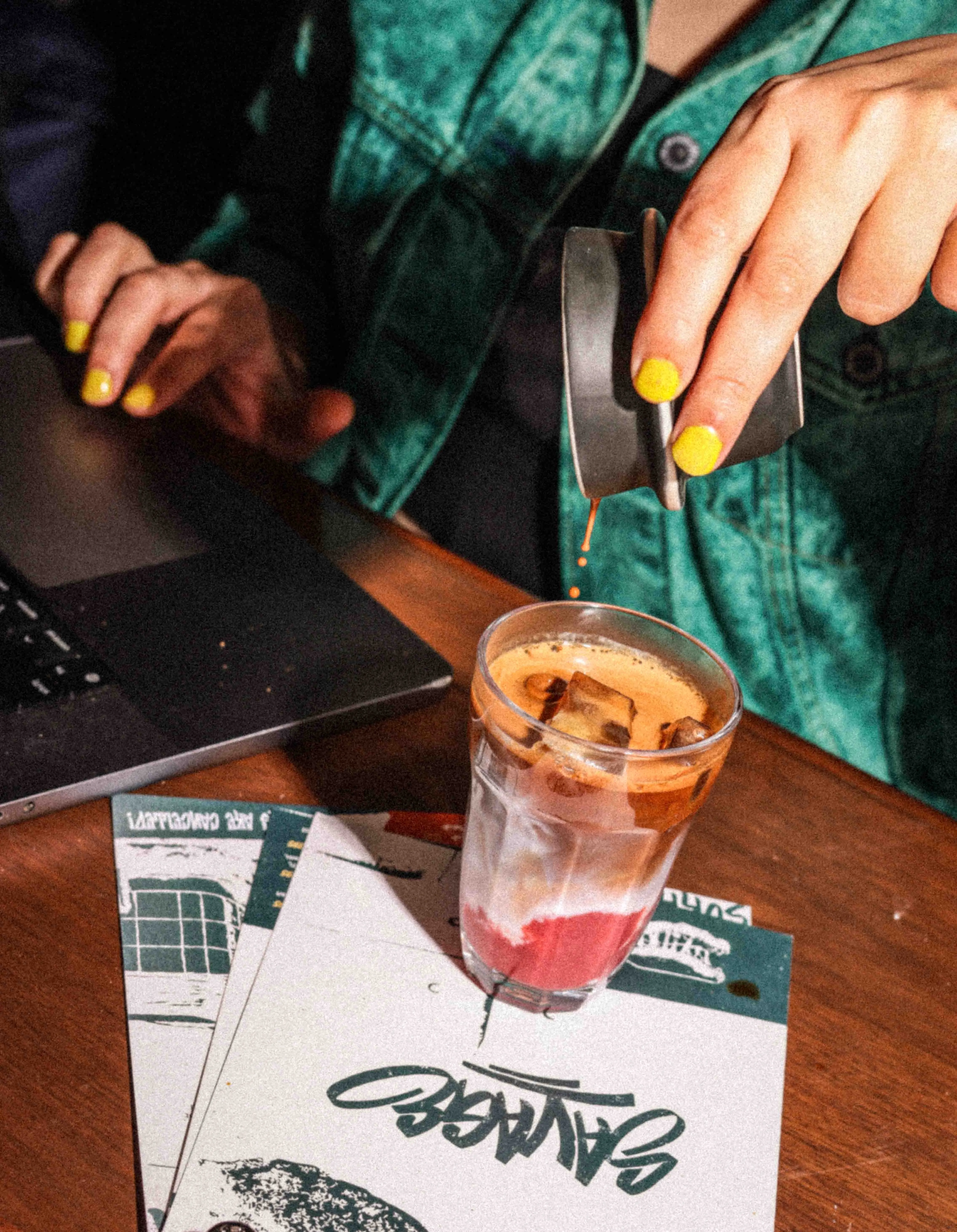 A drink being made using ferments made in-house at Savage to show the growing cafe culture in India that have led to a rise in the cafe business in India as well as bar culture India becoming community spaces in India
