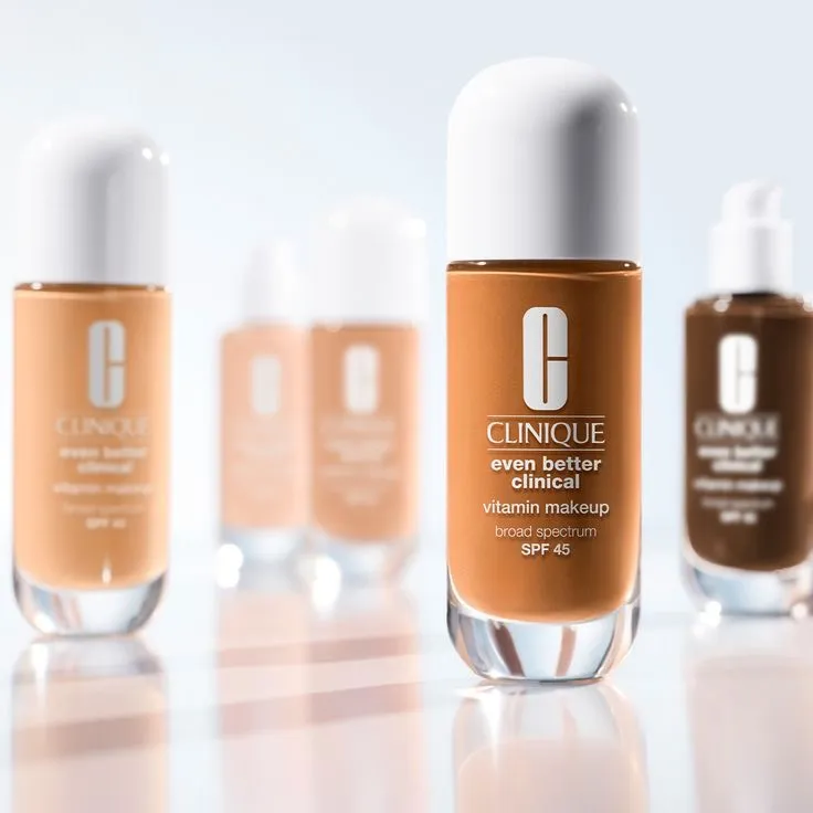 Bottles of the Clinique Vitamin Make-up, a A lightweight foundation with SPF 50