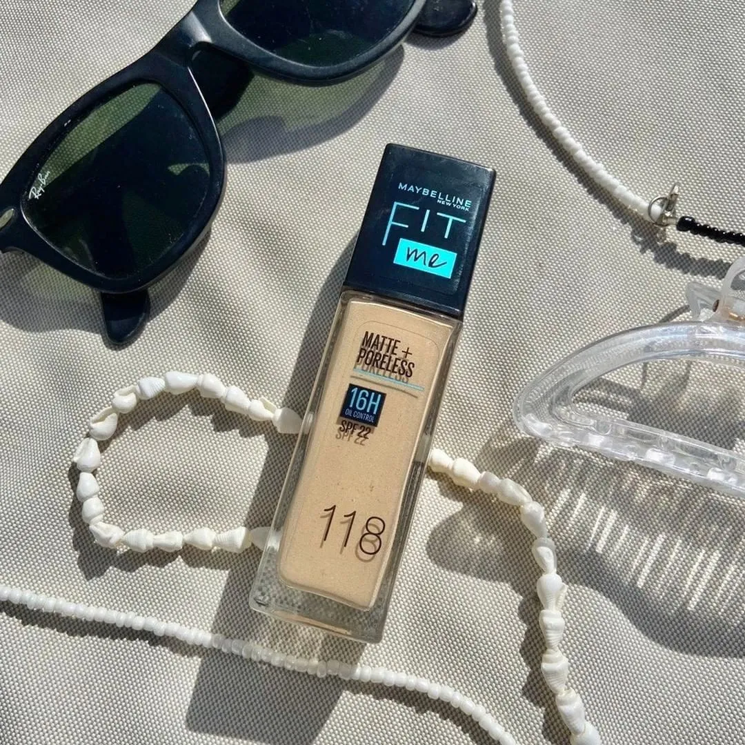 A bottle of the best drugstore foundation with SPF from Maybelline