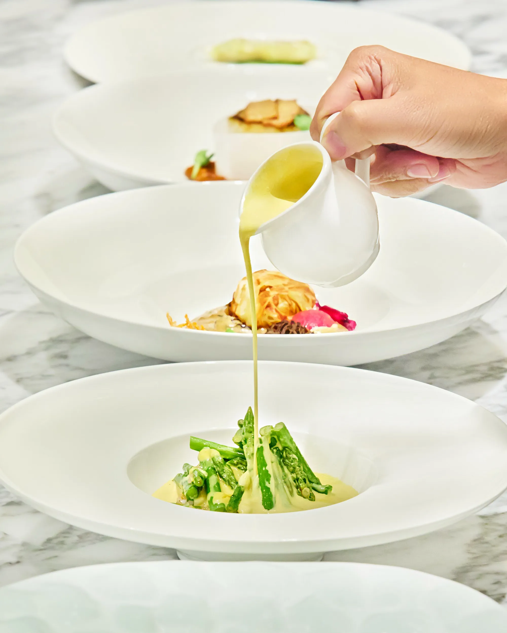 Plating- Asparagus  Coconut Stew