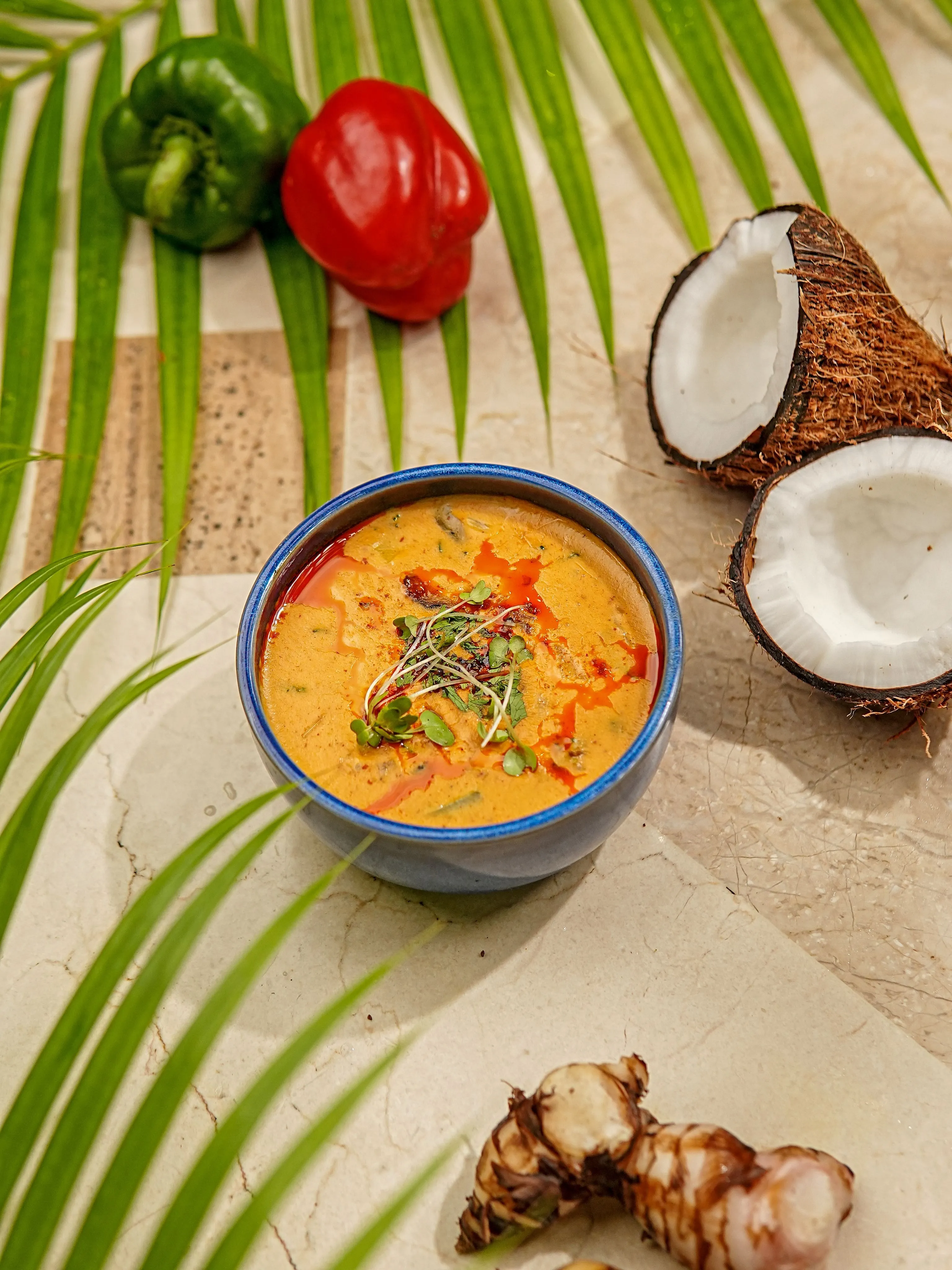 Spiced coconut soup at Feast, Sheraton Grand Pune, Bund Garden Hotel