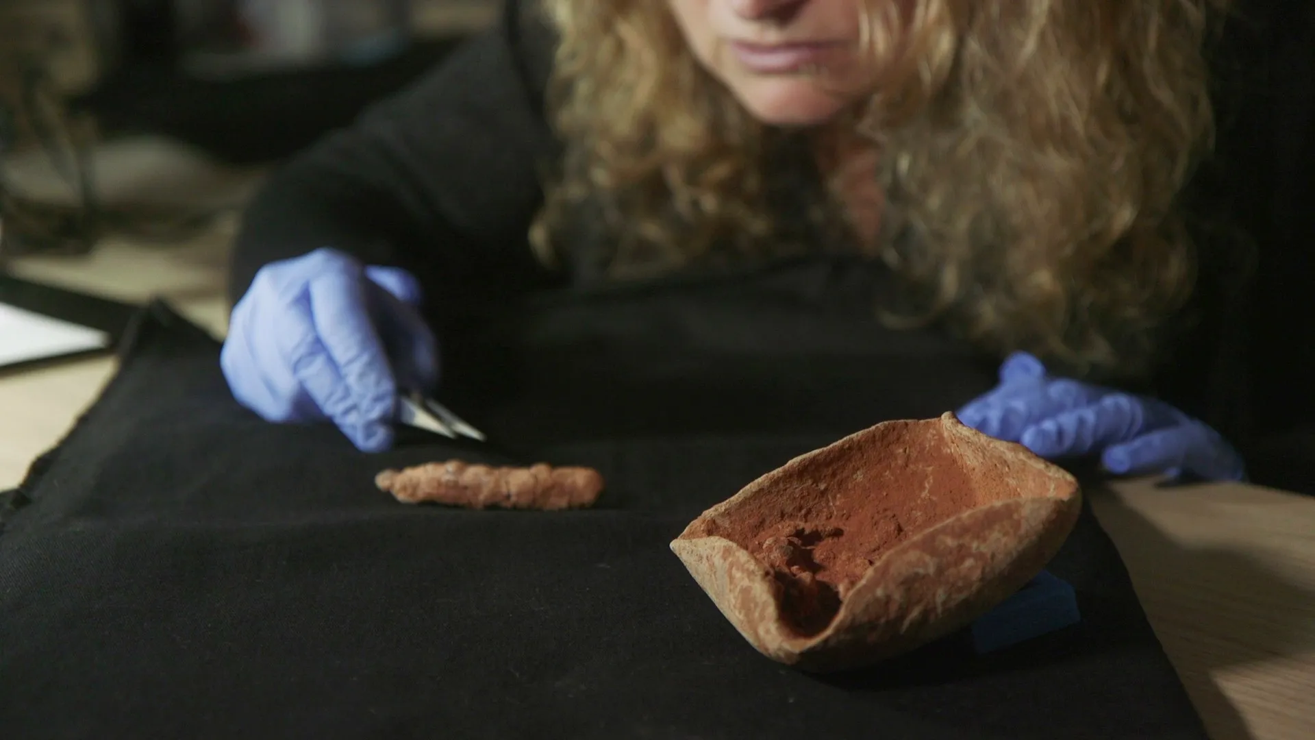 Wicks dating back about 4,000 years were discovered intact in an excavation by the Israel Antiquities Authority near Yehud. Photo by Emil Elgam