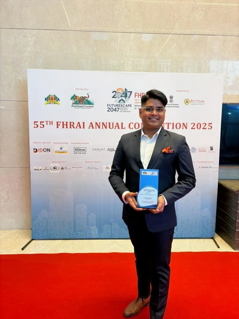 Mr. Kiran Muniraj with the Green Hotel of the Year trophy