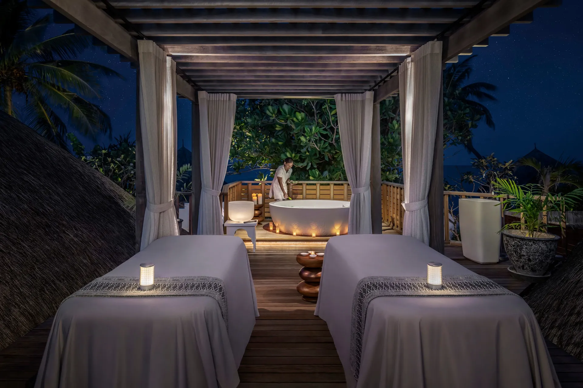 The Night Spa at The Island Spa at Four Seasons Maldives at Kuda Huraa