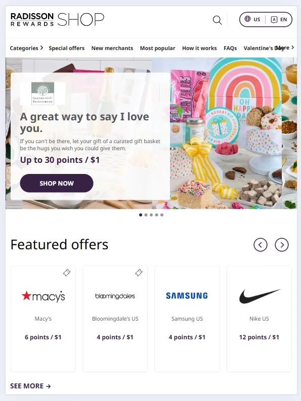 Radisson Rewards_Shop Screenshot