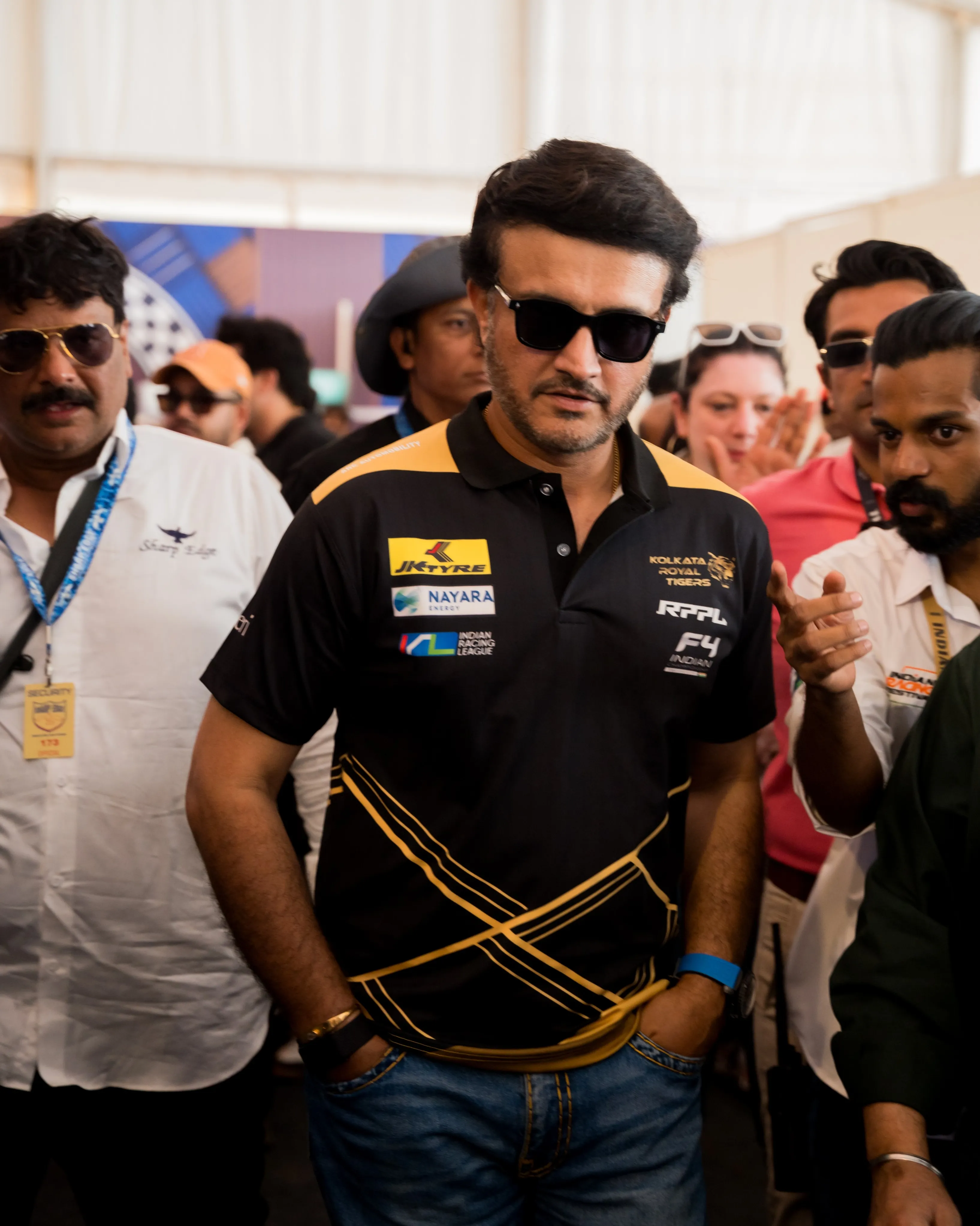 Sourav Ganguly owner of the Kolkata Royal Tigers racing team in the Indian Racing Festival (IRF).