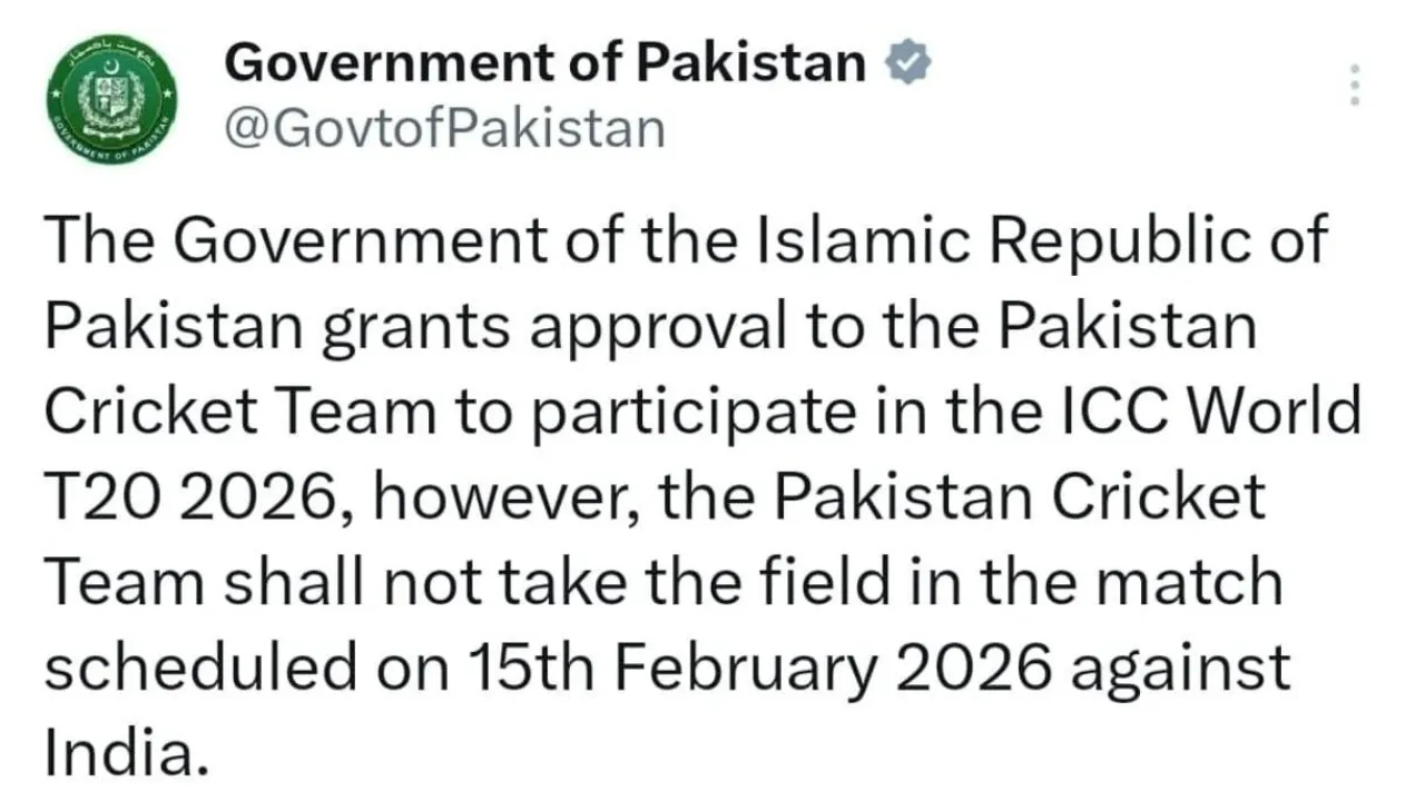 Pakistan Govermment Tweet